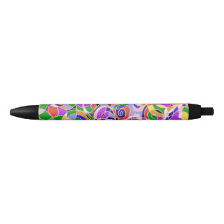 Pastelkleurige abstracte patronen zwarte inkt pen