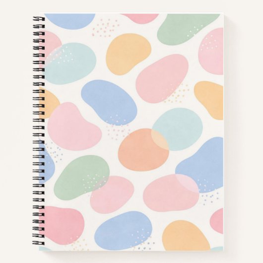 Pastelkleurige Abstracte Vormen Spiraal Notebook Notitieboek (Voorkant)