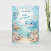 Pastelkleurige babyfeest onder de zee Jongen Oceaa