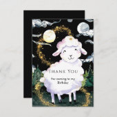 Pastelkleurige Betoverde Schapen Verjaardag Bedankkaart (Voorkant / Achterkant)
