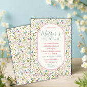 Pastelkleurige Bloemen Moederdag Brunch Kaart
