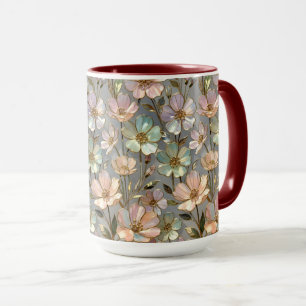 Pastelkleurige bloemenmok Elegante botanische koff Mok