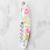 Pastelkleurige bloemenschroef kurkentrekker (Voorkant)