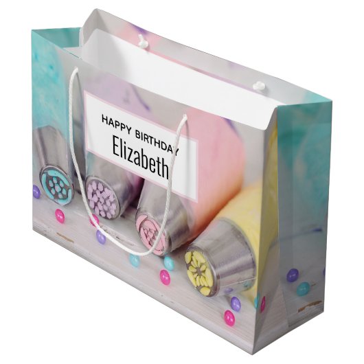 Pastelkleurige Cake Decoratie Gereedschap Verjaard Groot Cadeauzakje (Voorkant Gekanteld)