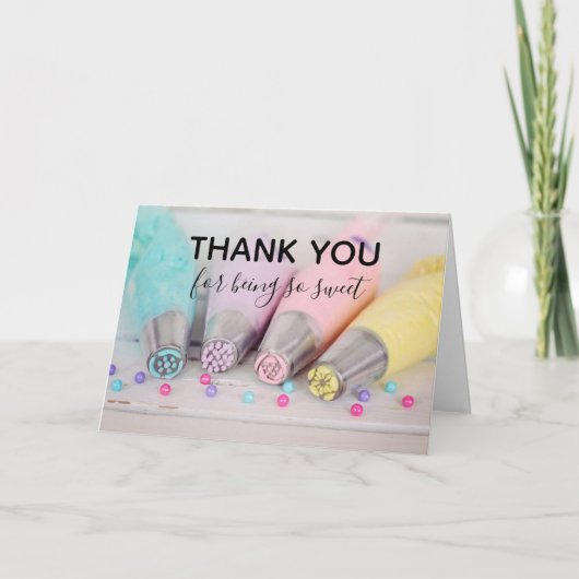 Pastelkleurige Cake Decoratie Tools Bedankt Kaart (Voorkant)
