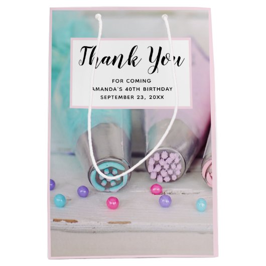Pastelkleurige Cake Decoratie Tools Bedankt Medium Cadeauzakje (Voorkant)