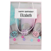 Pastelkleurige Cake Decoratie Tools Verjaardag Medium Cadeauzakje (Achterkant)