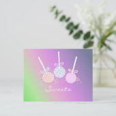 Pastelkleurige Cake Pops Briefkaart (Staand voorkant)