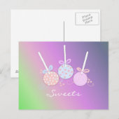 Pastelkleurige Cake Pops Briefkaart (Voorkant / Achterkant)