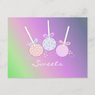 Pastelkleurige Cake Pops Briefkaart
