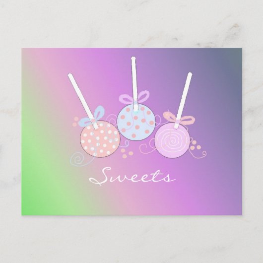 Pastelkleurige Cake Pops Briefkaart (Voorkant)