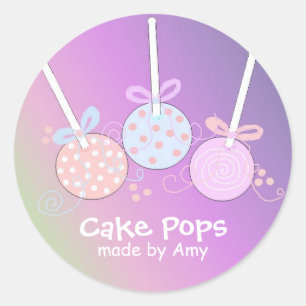 Pastelkleurige Cake Pops Ronde Sticker