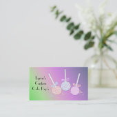 Pastelkleurige Cake Pops Visitekaartje (Staand voorkant)