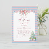 Pastelkleurige Candy Stripe Kerstmis Kaart (Staand voorkant)