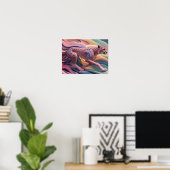 Pastelkleurige cheetah Abstract behang Poster (Thuiskantoor)