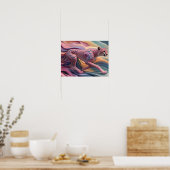 Pastelkleurige cheetah Abstract behang Poster (Keuken)