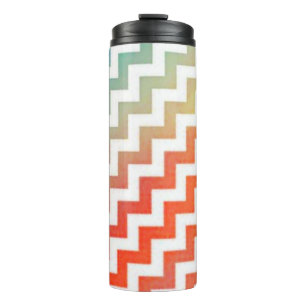 Pastelkleurige chevron thermosbeker