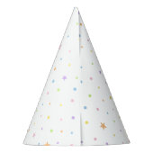 Pastelkleurige Confetti Witte Feesthoed Feesthoedjes (Achterkant)