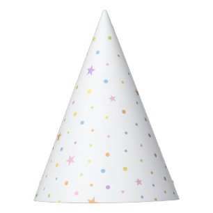 Pastelkleurige Confetti Witte Feesthoed Feesthoedjes