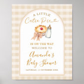 Pastelkleurige Cutie Pie Geruite Herfst Baby Showe Poster (Voorkant)