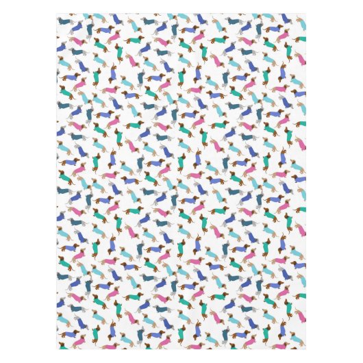 Pastelkleurige Dachshund Tafelkleed (Voorkant)