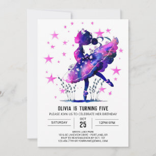 Pastelkleurige danseres ballerina verjaardag kaart