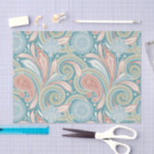 Pastelkleurige florale  paisley tissuepapier (Craft)