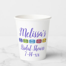 Pastelkleurige Franse Macaron Koekjes Gebak Bruids Papieren Bekers