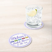 Pastelkleurige Franse Macaron Koekjes Gebak Bruids Ronde Kartonnen Onderzetter (Insitu)