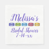 Pastelkleurige Franse Macaron Koekjes Gebak Bruids Servet (Voorkant)