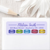 Pastelkleurige Franse Macarons Bruids Bruilofts-th Etiket (Insitu)