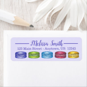 Pastelkleurige Franse Macarons Bruidsdouche Aftern Etiket