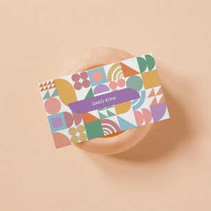 Pastelkleurige geometrische visitekaartje