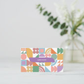 Pastelkleurige geometrische visitekaartje (Staand voorkant)