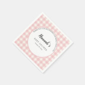 Pastelkleurige geruite servetten babyfeestje (Hoek)