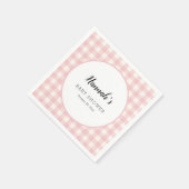 Pastelkleurige geruite servetten babyfeestje (Hoek)