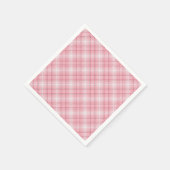 Pastelkleurige geruite servetten Zacht rood (Hoek)