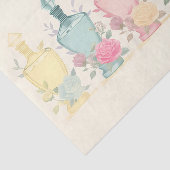 Pastelkleurige  glazen parfumflesjes AE8 Decoupage Tissuepapier (Detail)