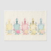 Pastelkleurige  glazen parfumflesjes AE8 Decoupage Tissuepapier (Voorkant)