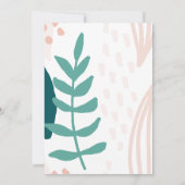 Pastelkleurige groene verjaardagsuitnodiging voor  kaart (Achterkant)