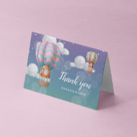 Pastelkleurige Heet Luchtballon Dieren Bedankt
