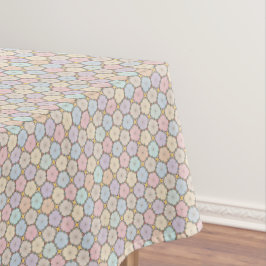 Pastelkleurige houten plakjes tafelkleed