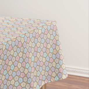 Pastelkleurige houten plakjes tafelkleed