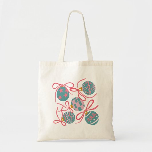 Pastelkleurige Kerst Ornamente Tas (Voorkant)