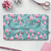 Pastelkleurige Kerstbomen Cupcake