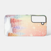  PASTELKLEURIGE KERSTBOMEN SAMSUNG GALAXY HOESJE (Achterkant horizontaal)