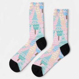 Pastelkleurige Kerstboom-sokken met preppy-stijl Sokken