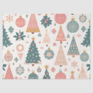 Pastelkleurige Kerstboomornamenten Vakantie Tissuepapier