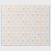 Pastelkleurige kerststallen cadeaupapier (Vlak)