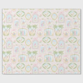 Pastelkleurige kerststallen met strepen cadeaupapier (Vlak)